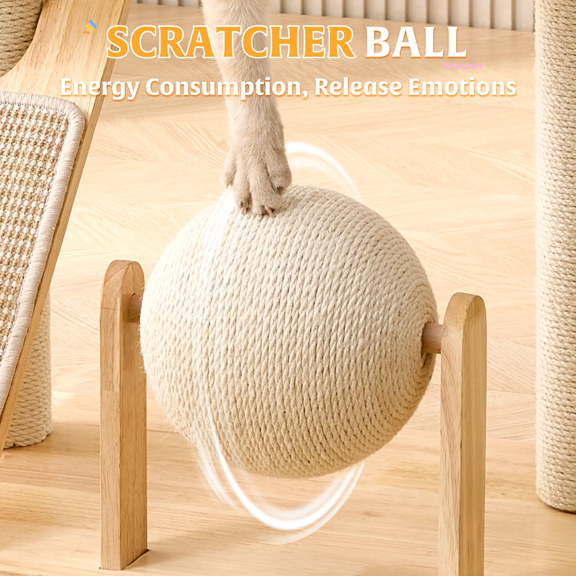 HITTITE cat tree's wide base delivers stability during play.