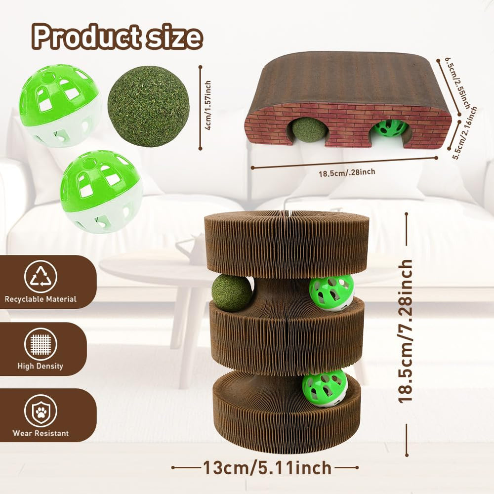HivaolJoy cat scratch pad reversible-scratcher promotes multi-shape play and feline curiosity