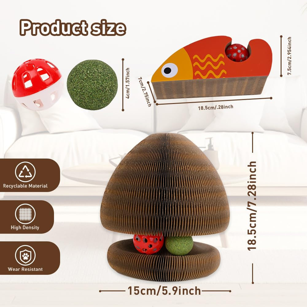 HivaolJoy indoor cat toys with track ball for interactive scratching