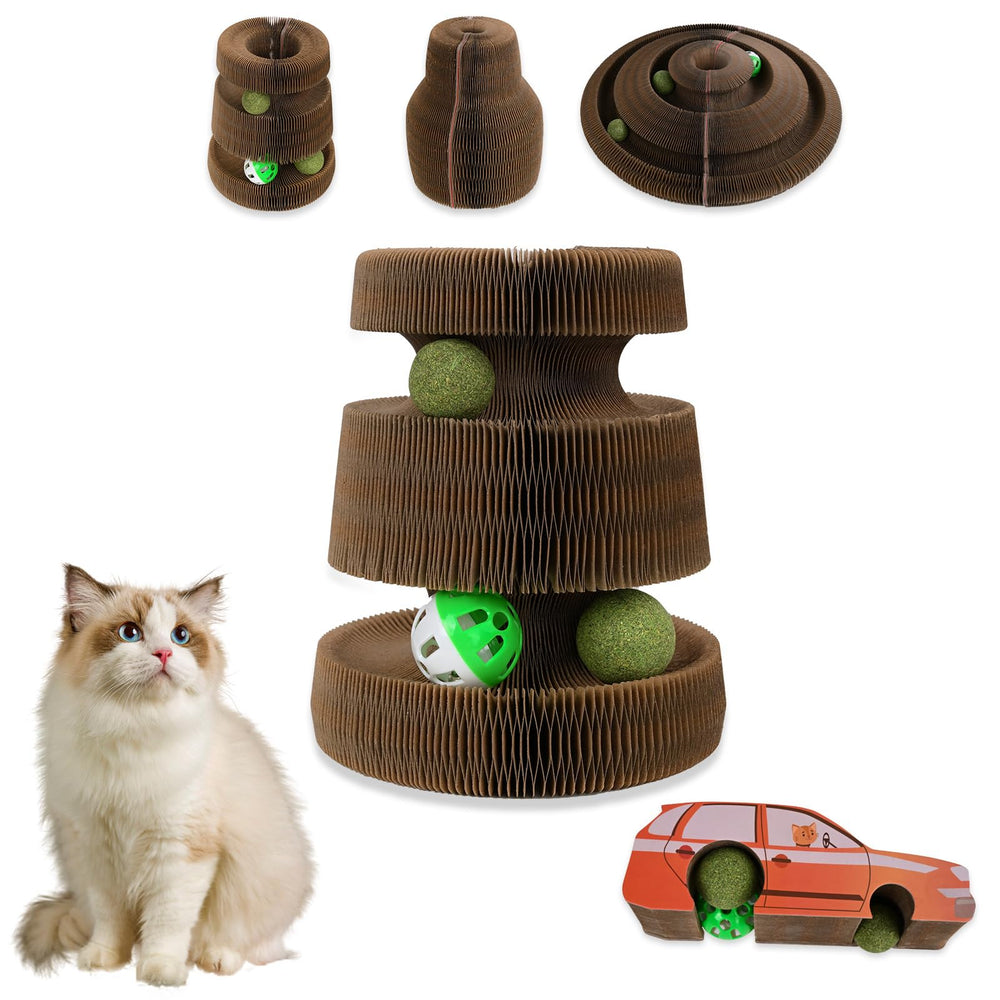 Juguete HivaolJoy tablero rasca magico para gatos en interior, entretenimiento constante