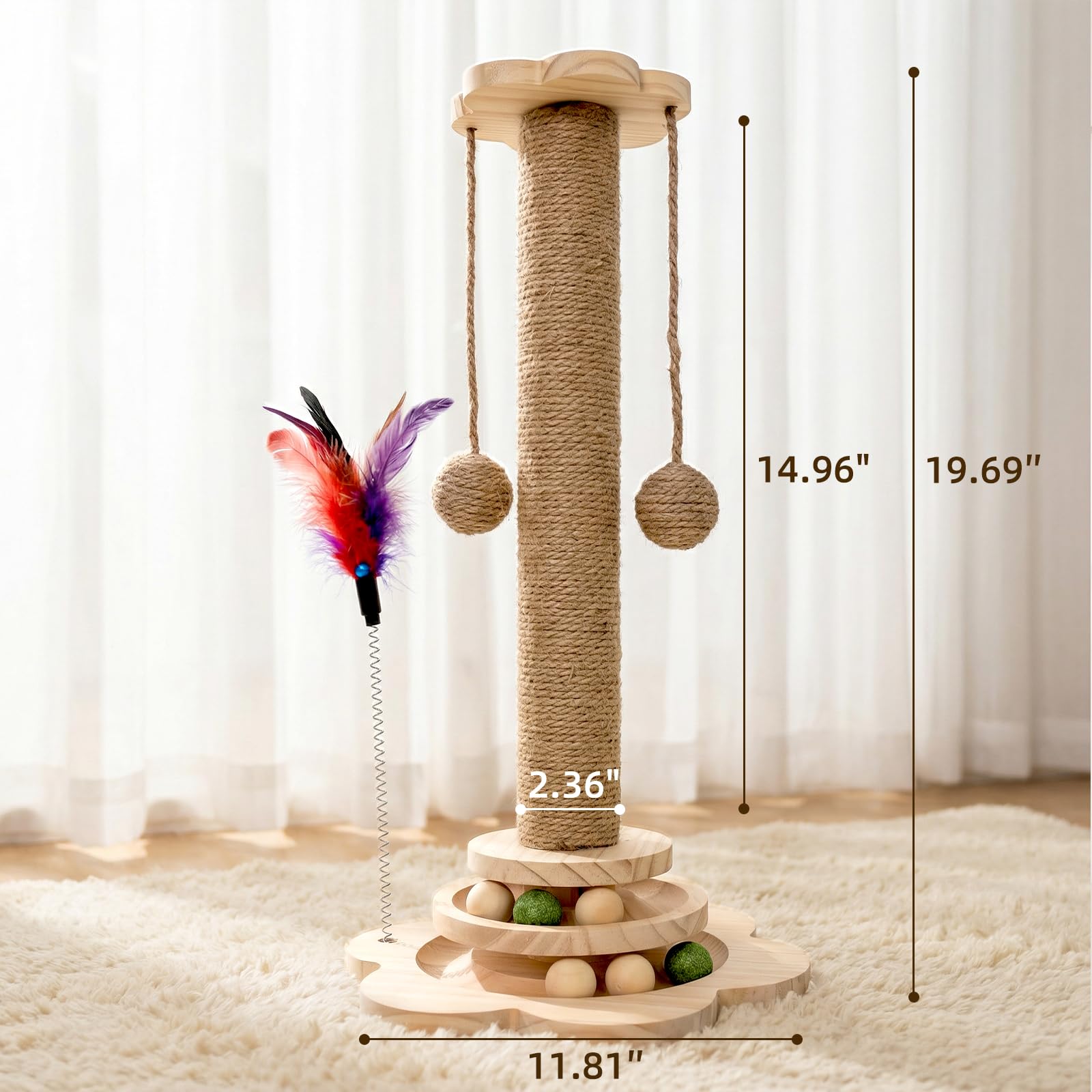 HivaolJoy Wooden scratcher uses natural materials for a durable, pet-friendly design.