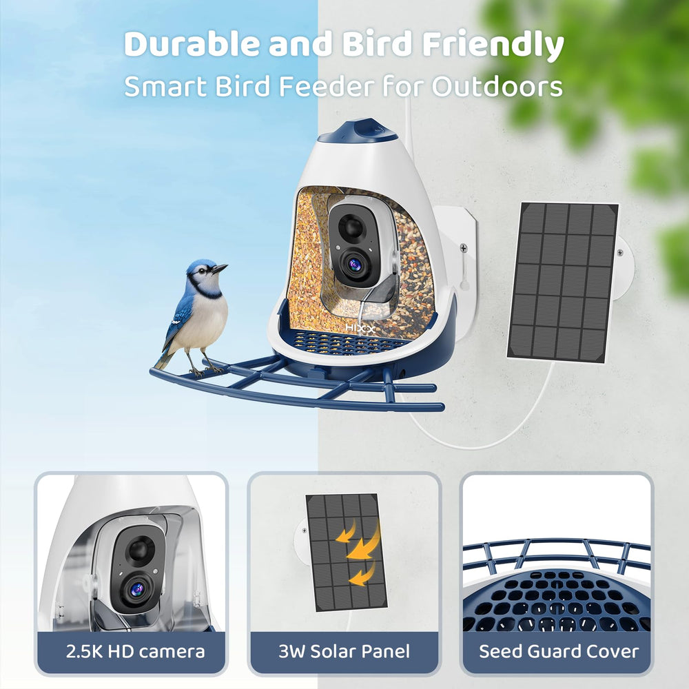HIXX Bird Feeder Solar Panel powers outdoor operation without frequent charging.