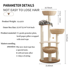 Hiyong cat tree nest and hammock emphasizes cozy nesting options