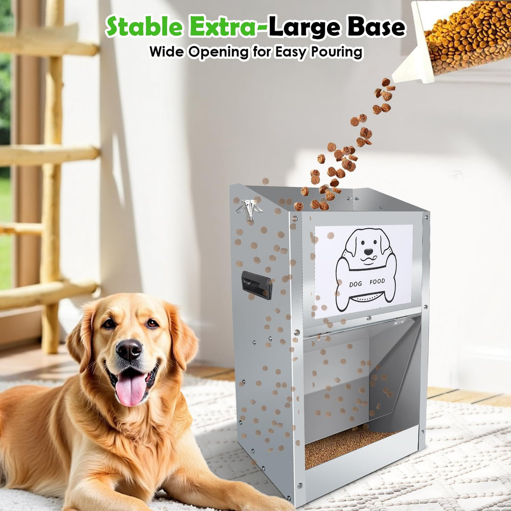 Hizmivos galvanized automatic dog feeder 25-lb hopper enables less refilling