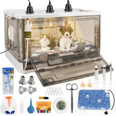 HKDQ Puppy Incubator with precise temp and humidity readout for newborn care