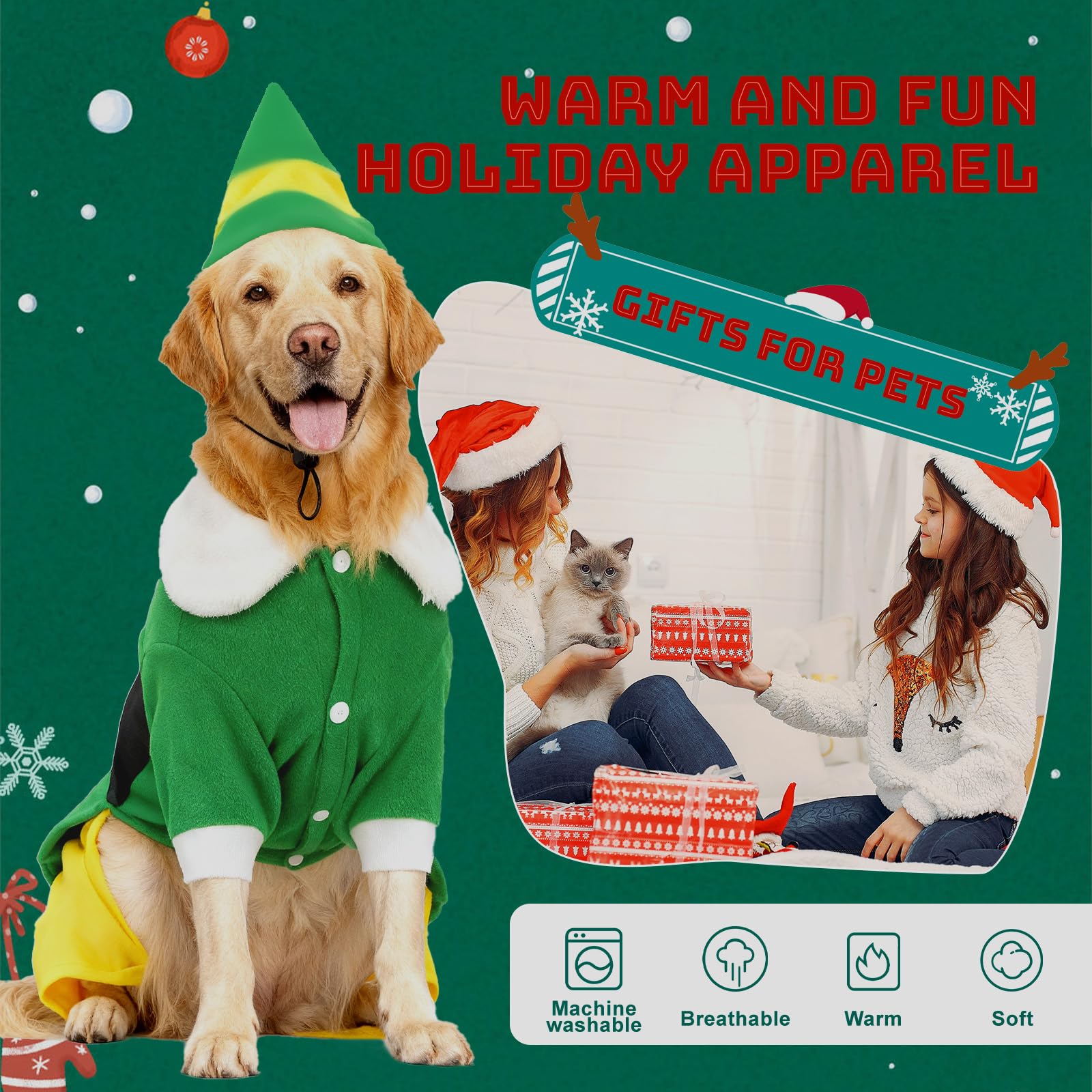 Hladce dog elf split-suit with Velcro for easy on off and secure fit