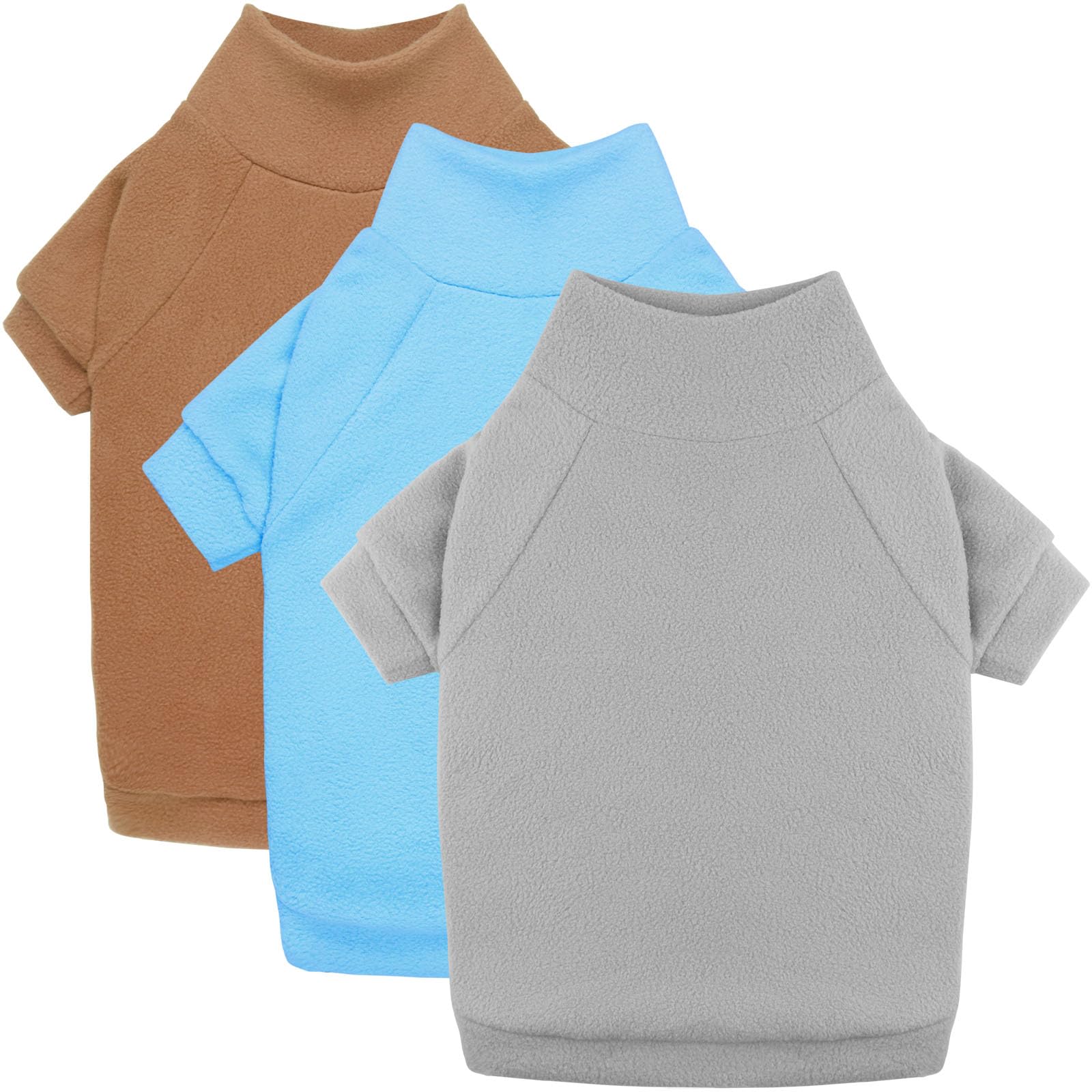 HLJ 3-pack dog sweater in gray blue coffee ready for daily wear.