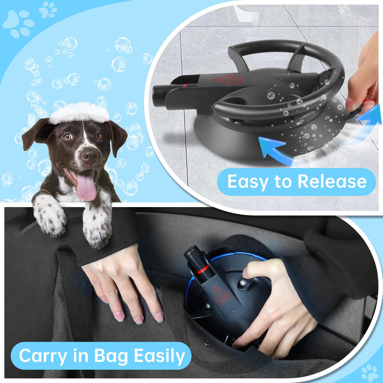 HLOGREE hands-free dog grooming with restraint loop.