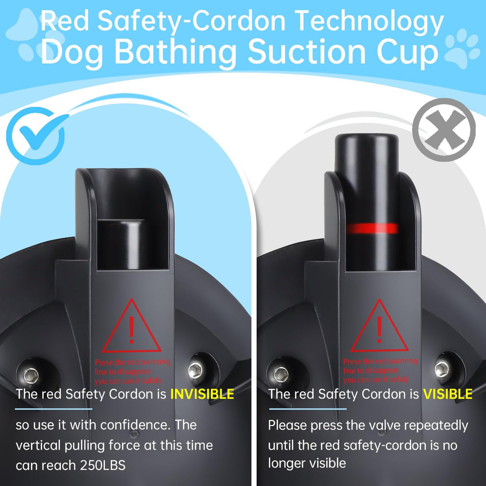 HLOGREE red safety cordon visible verifies secure installation before bath.