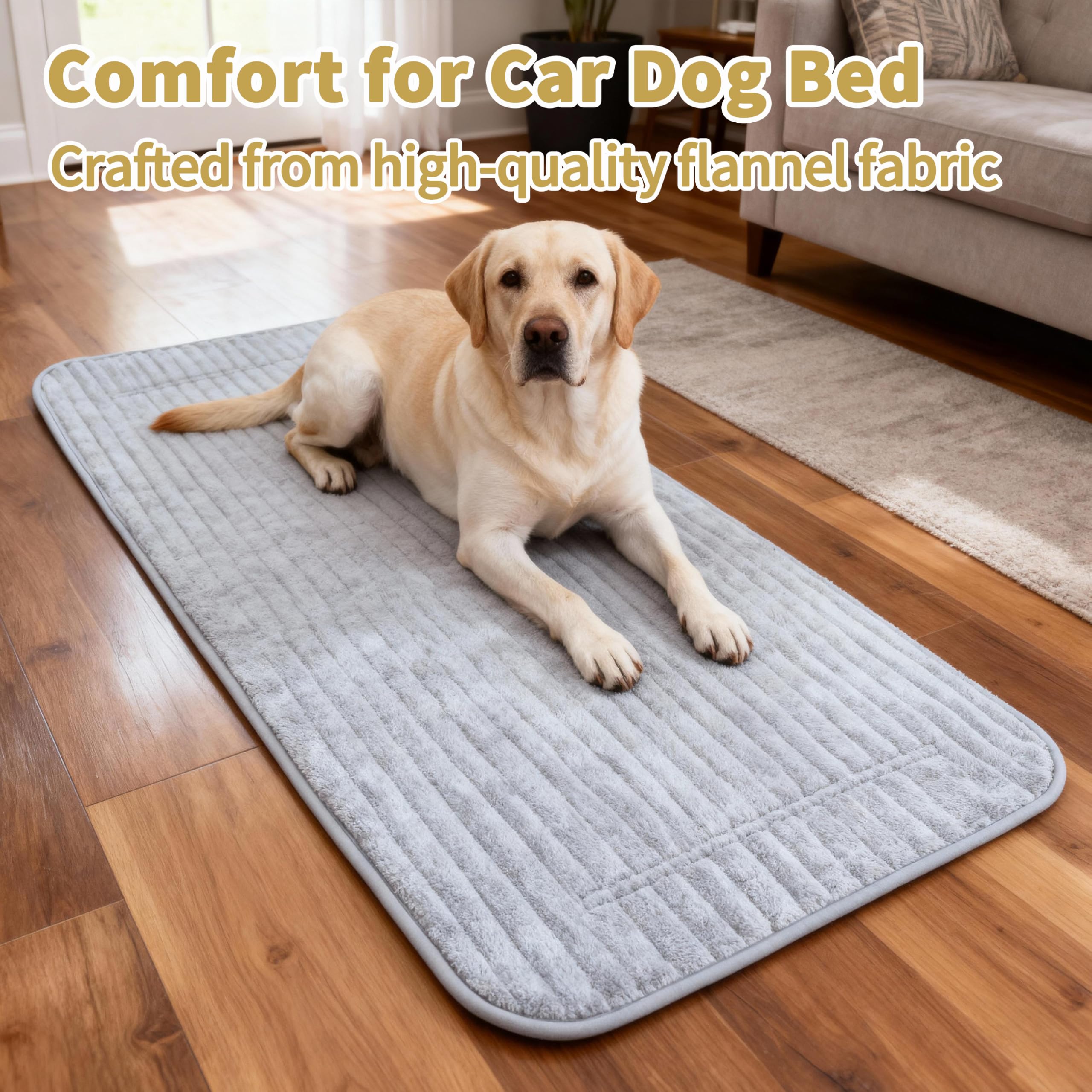 HMOCK backseat dog bed in grey complements interior while providing 27.5x55 inch coverage.