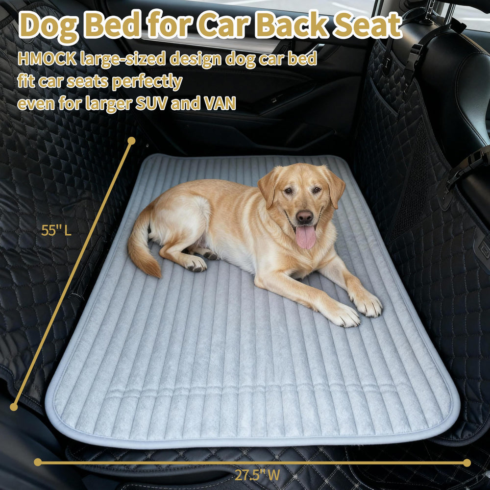 HMOCK backseat dog bed with non-slip silicone grip prevents sliding on seats.