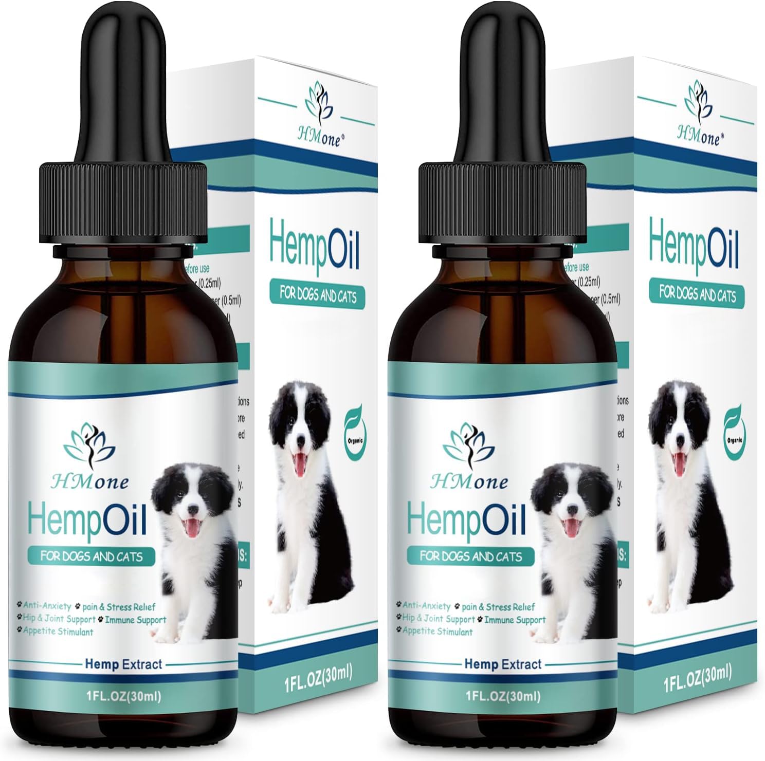 HMone Max Potency Hemp Oil bottle with dropper for easy dosing and calm support