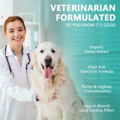 HMone Max Potency hemp oil added to dog treats for gentle wellbeing