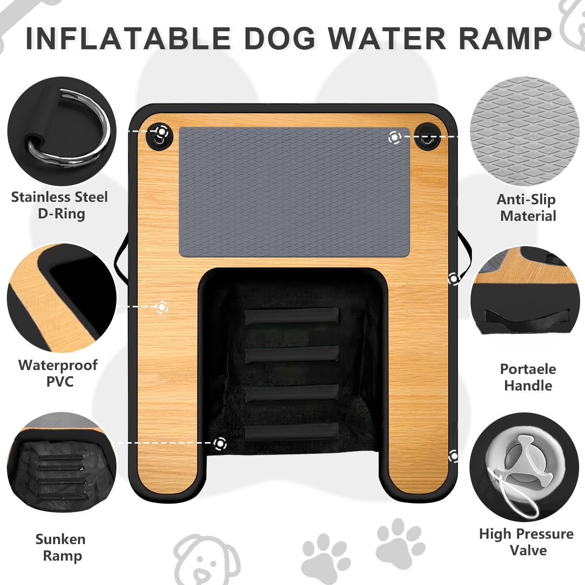 Hmtaolife 47-inch dog ramp supports large dogs up to 200 pounds.