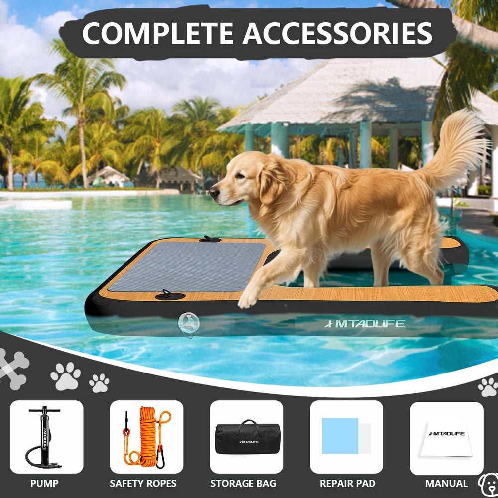 Hmtaolife dog ramp enables relaxed, enjoyable water play.