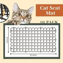Hmyomina scat mat 16x8 dimensions shown for flexible placement indoors and outdoors.