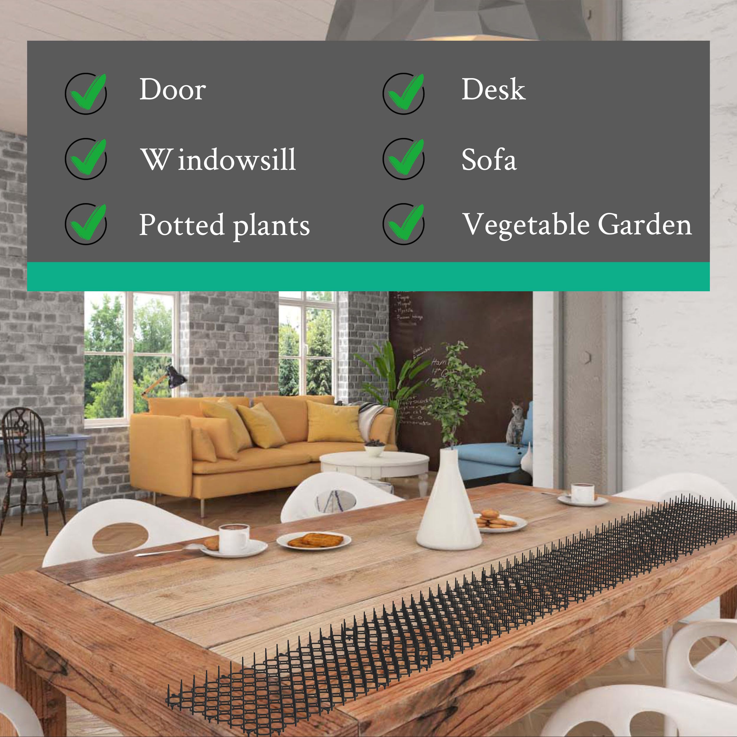 Hmyomina scat mat indoor use shows deterrence on counters and furniture