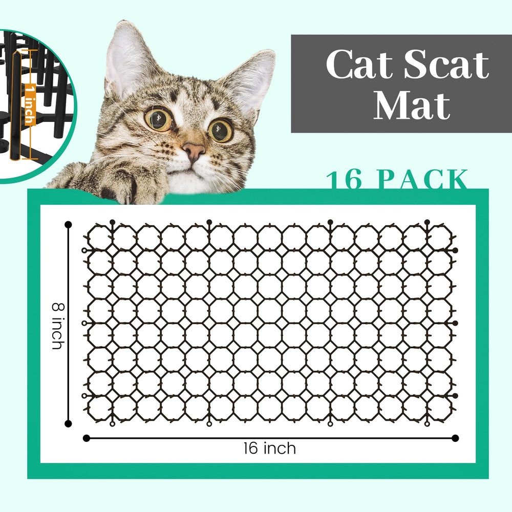 Hmyomina scat mat outdoor setup demonstrates flexible placement for corners and uneven surfaces