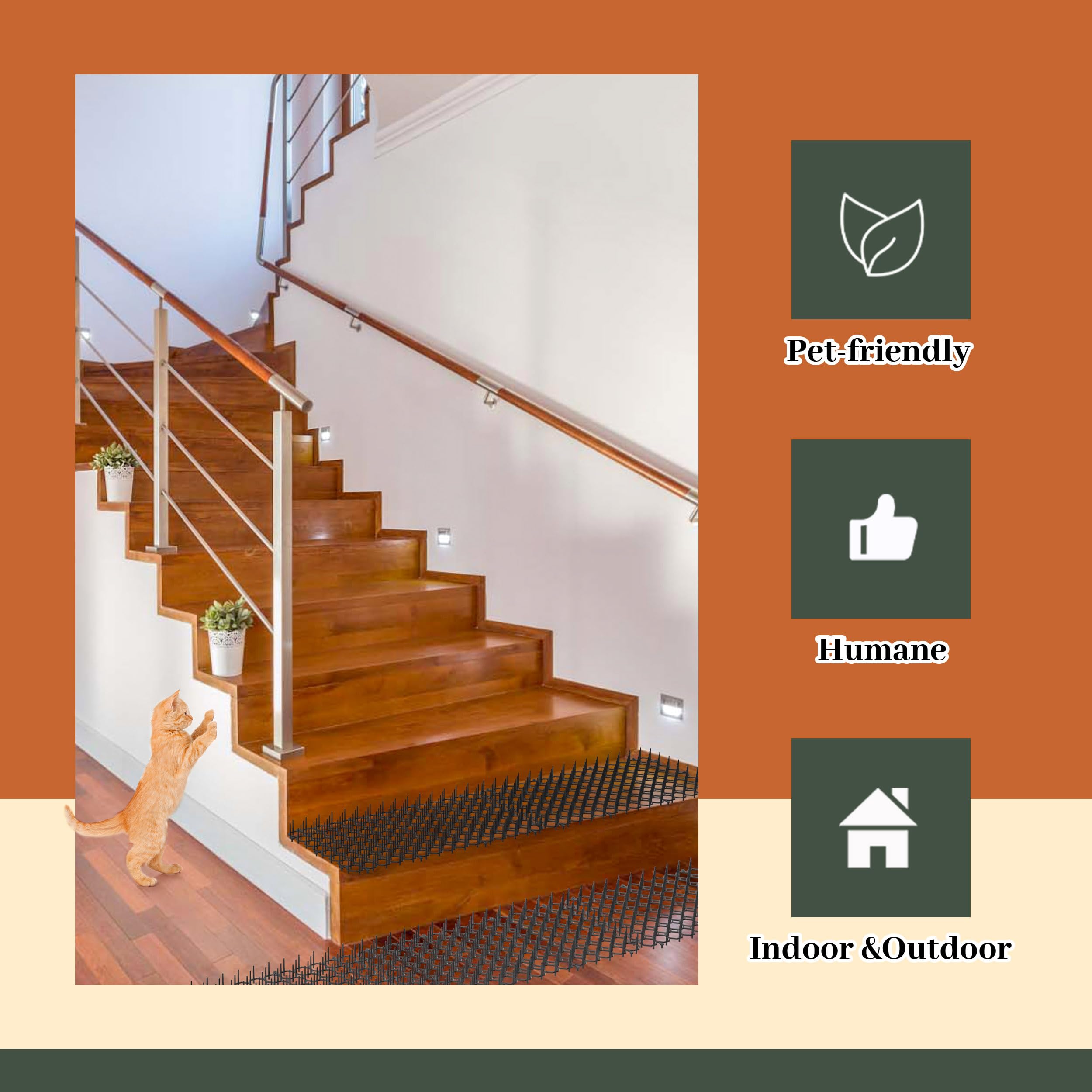 Hmyomina scat mat 10-pack supports versatile deterrence in multiple areas.