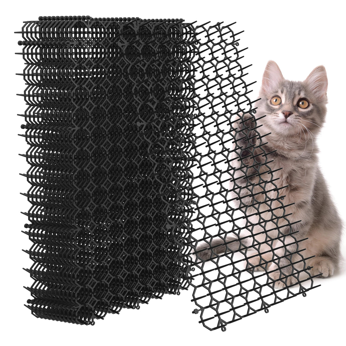Hmyomina scat mat packaging shows humane deterrent for indoor and outdoor use