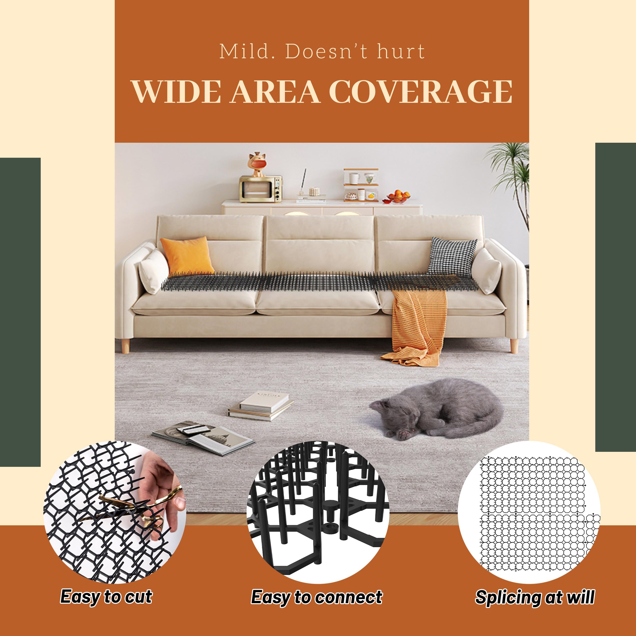 Hmyomina scat mat weather-resistant material protects spaces from pet visits.