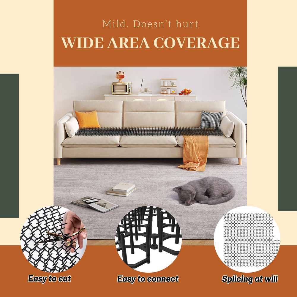 Hmyomina scat mat weather-resistant material protects spaces from pet visits.