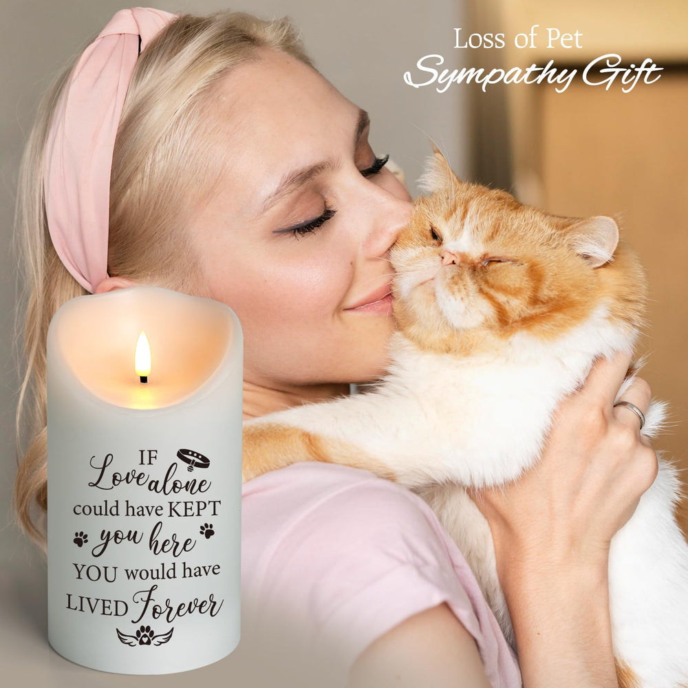 HN HAIINAA 4x7 inch pet loss sympathy candle offers warm, lasting remembrance.