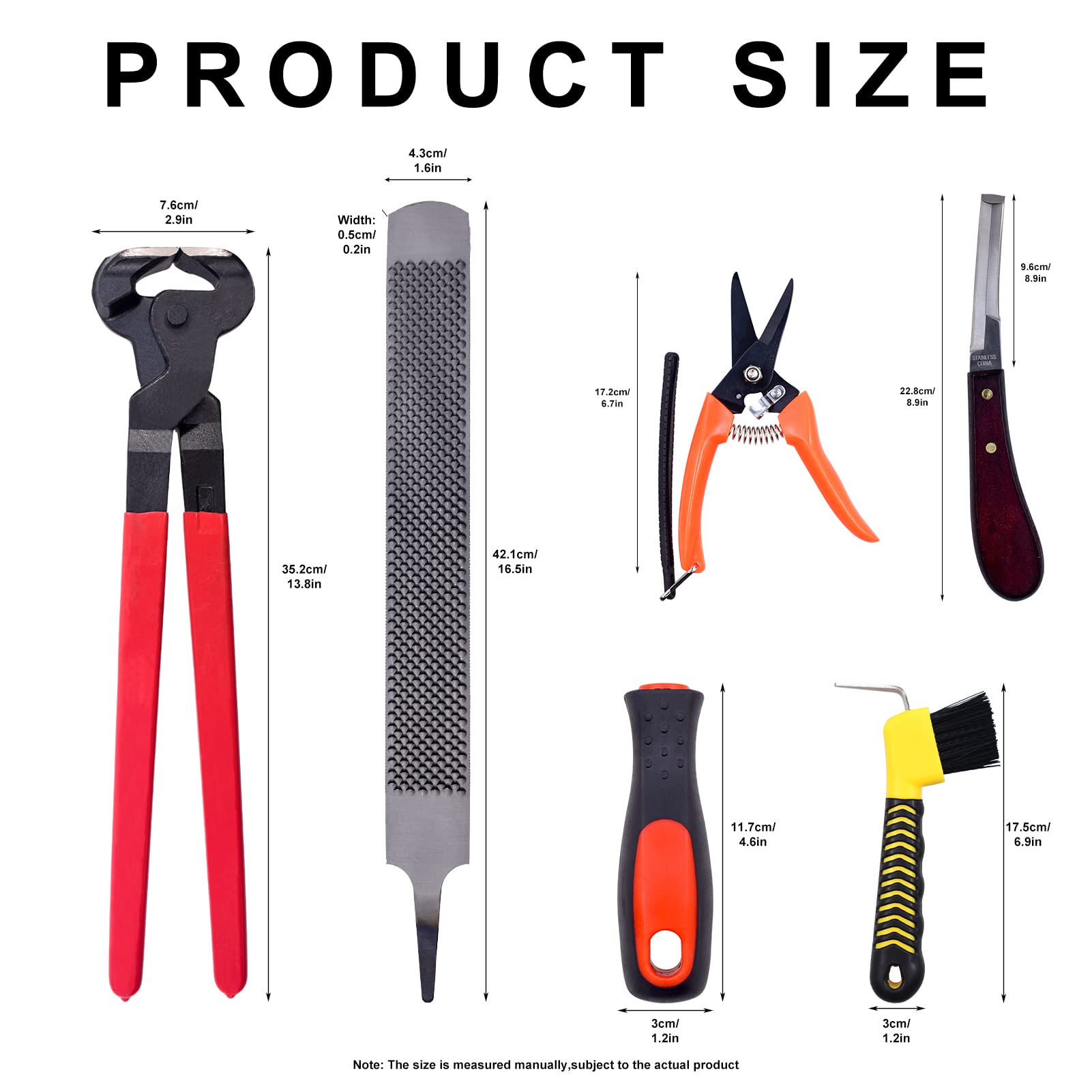 HNONPW double-sided hoof rasp improves precision with ergonomic rubber grip.