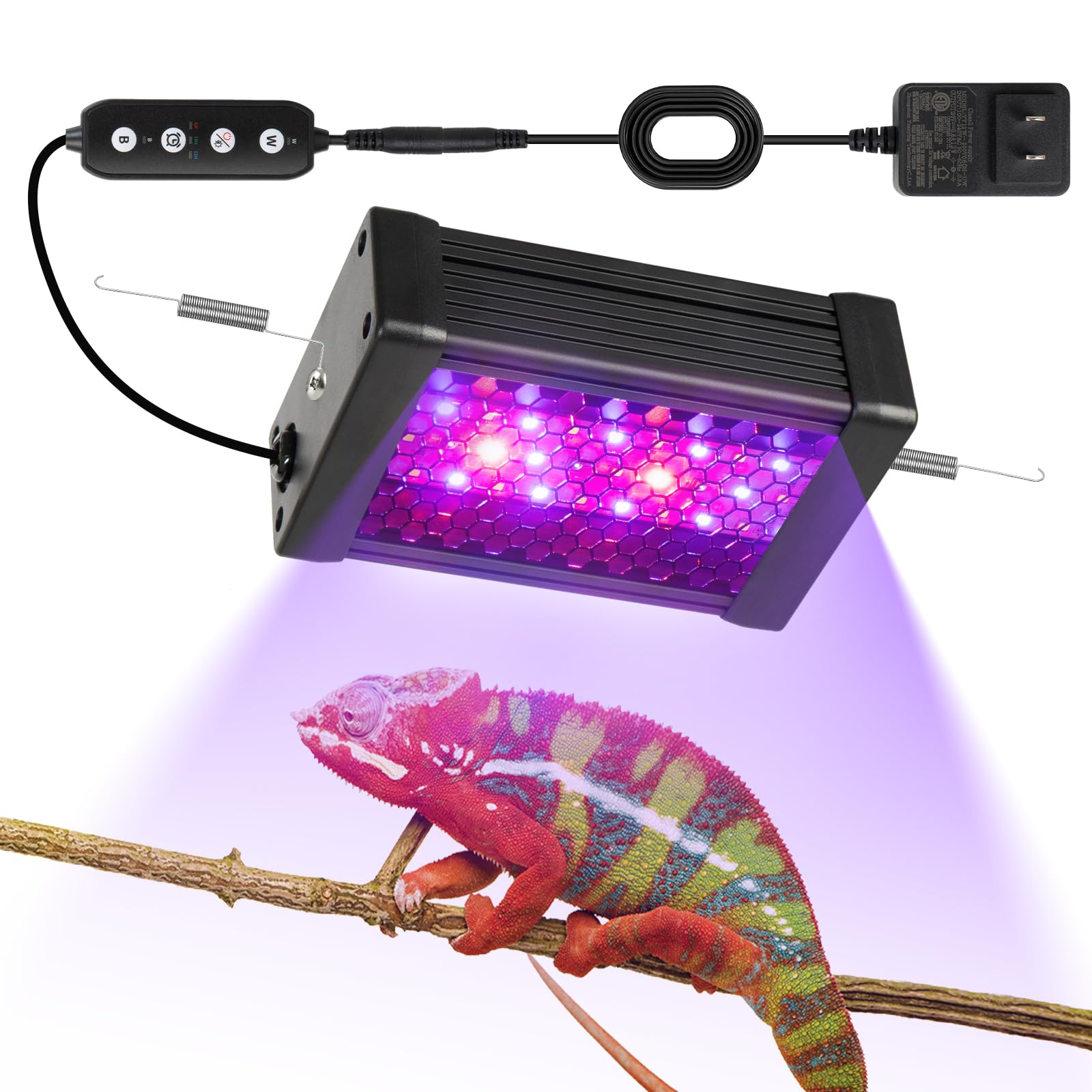 HNRLOY UVB Reptile Light Bar front view delivers reliable UVB for safe basking and vitamin support.
