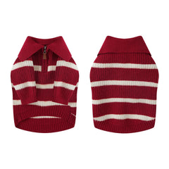 Hó Pêng-iú Small Dog Sweater with Zipper polo collar detail for style.