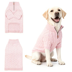 Hó Pêng-iú small dog sweater pink front view keeps your pup warm during walks
