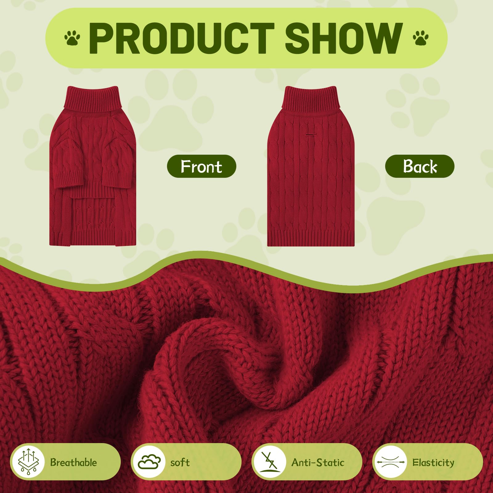 Hó Pêng-iú belly-cut dog sweater red enables comfortable potty breaks
