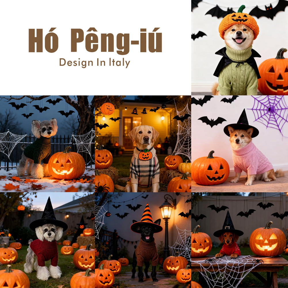 Ho Peng-iu blue dog sweater cotton-knit material close-up.
