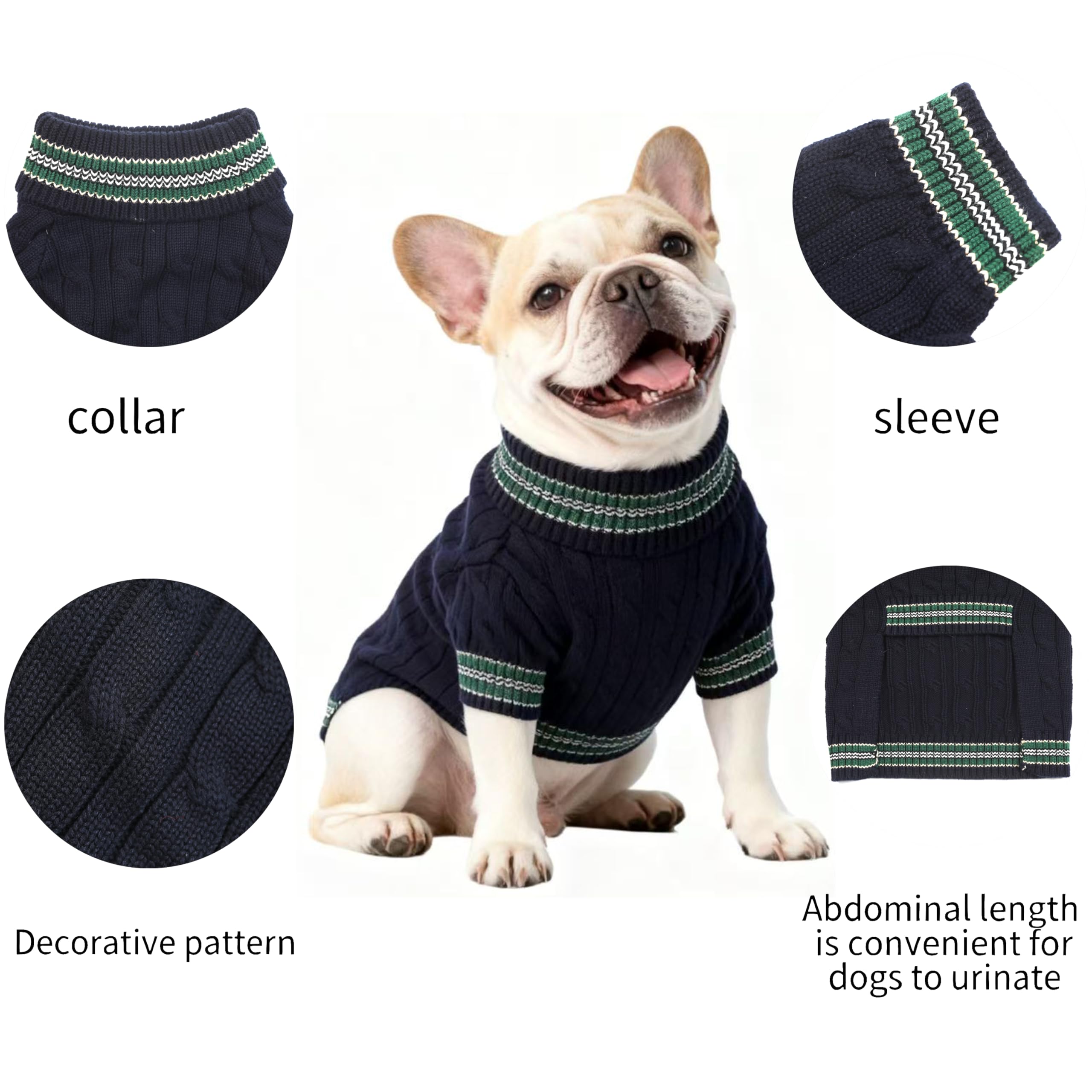 Ho Peng-iu blue dog sweater size chart and fit guide.
