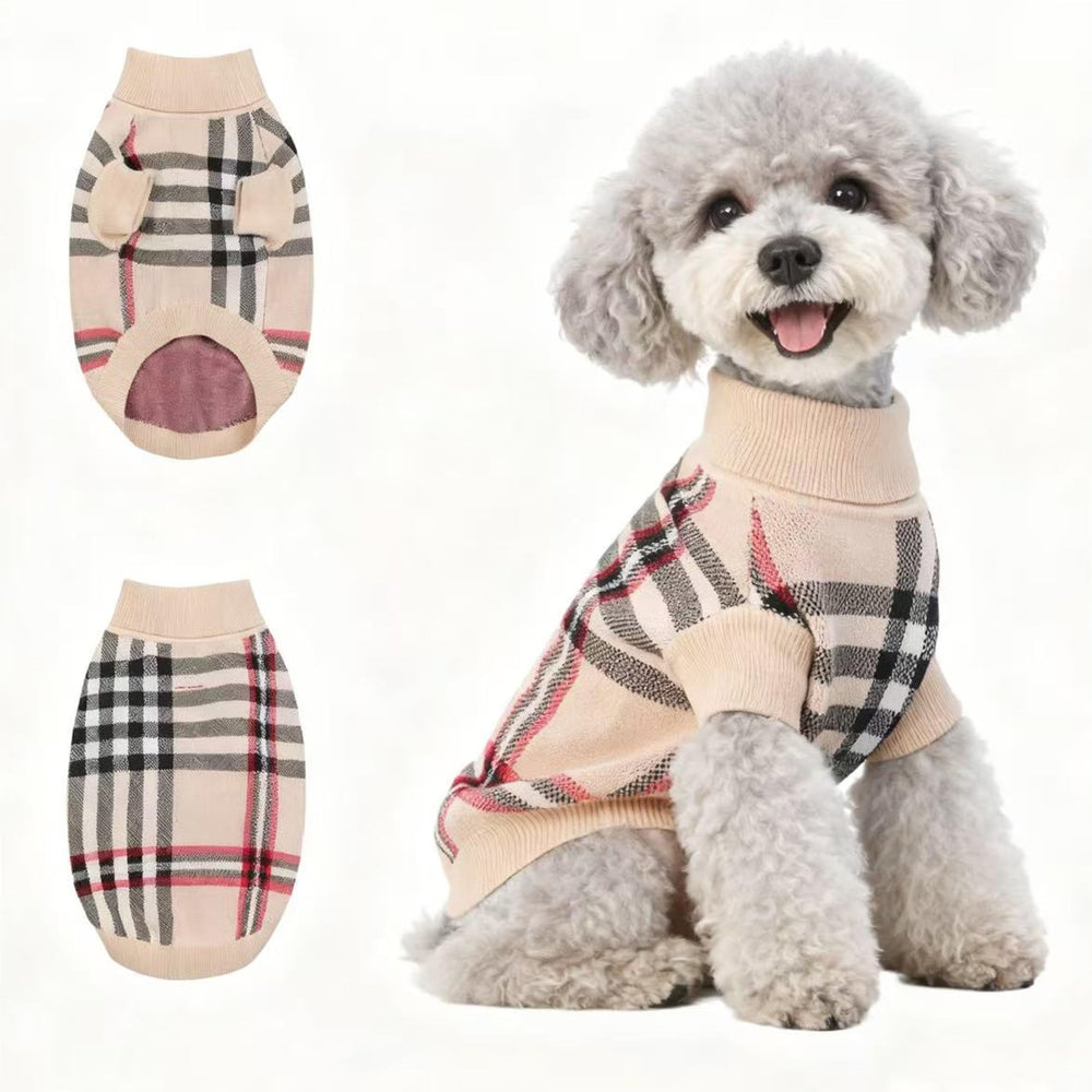 Hó Pêng-iú dog sweater Apricot front view emphasizes warm winter comfort