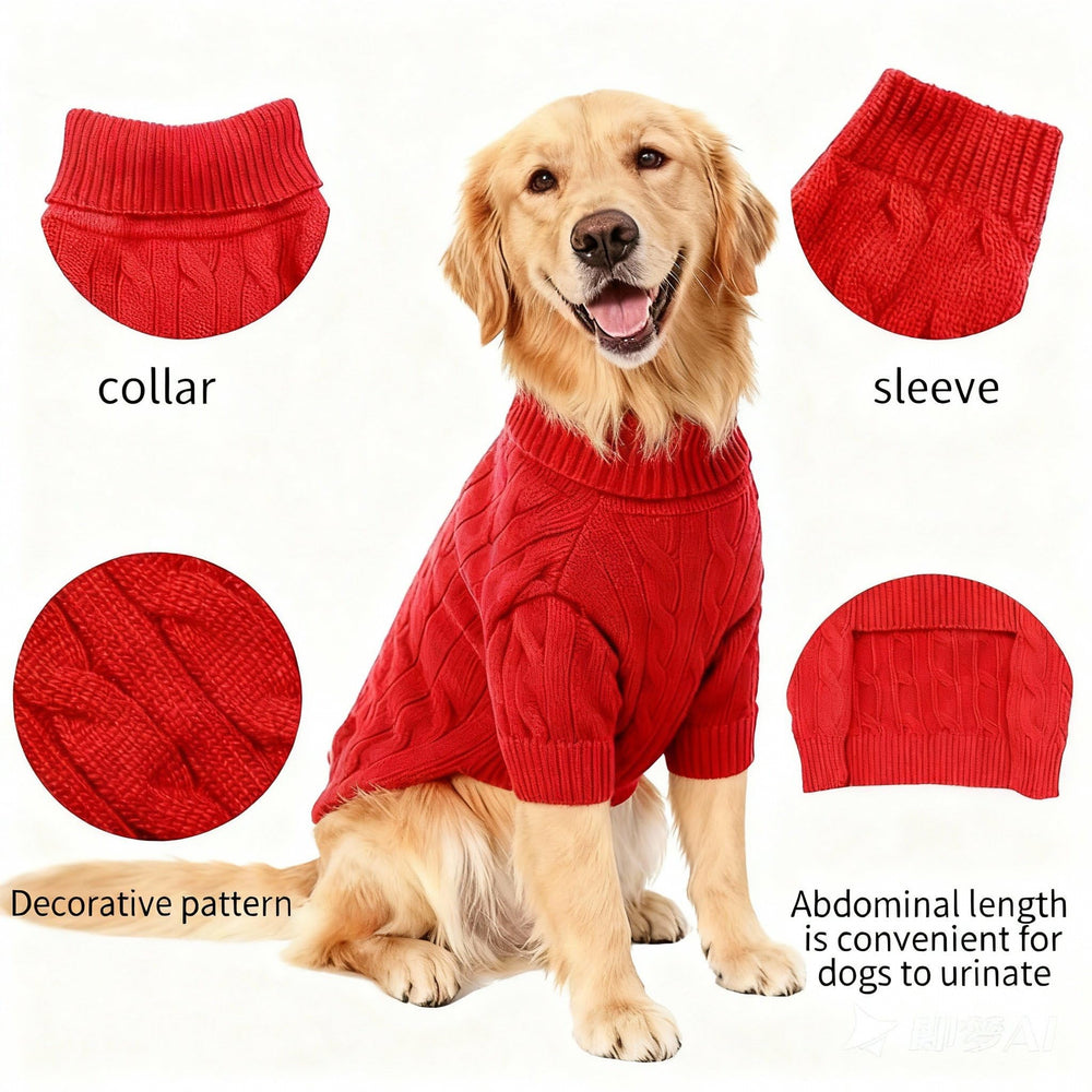Hó Pêng-iú dog sweater on model during holiday party, stylish and cozy.