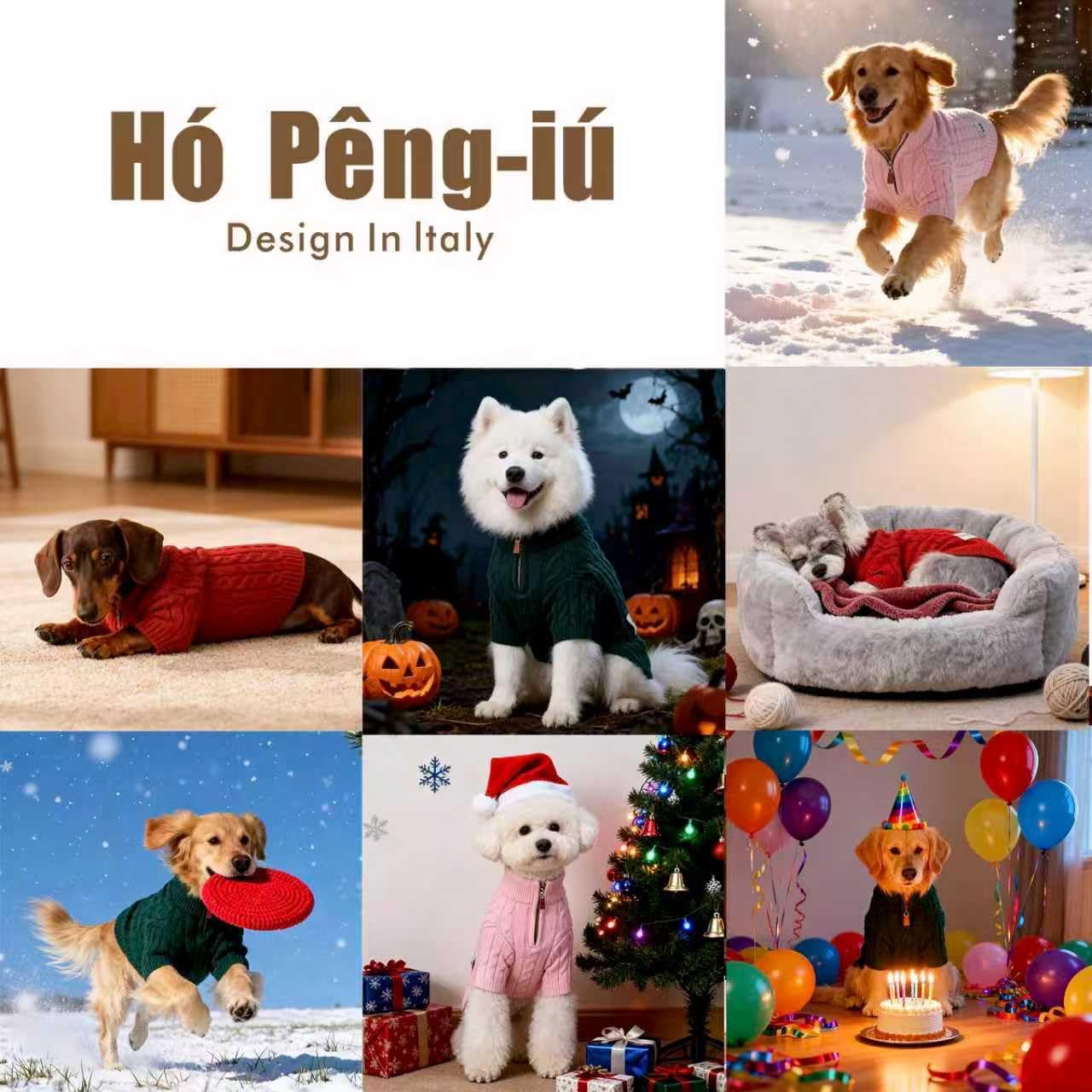 Hó Pêng-iú dog sweater turtleneck detail enhances warmth