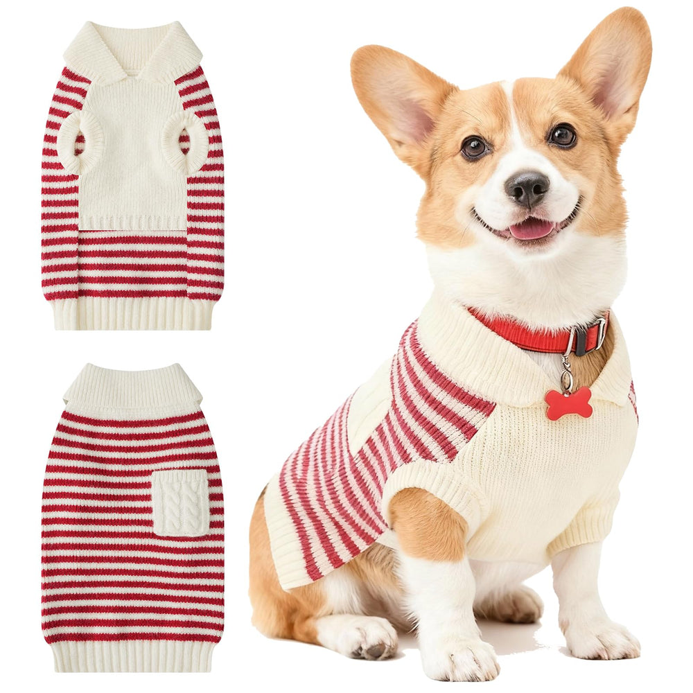 Hó Pêng-iú red and white striped sweater provides cozy warmth on chilly walks.
