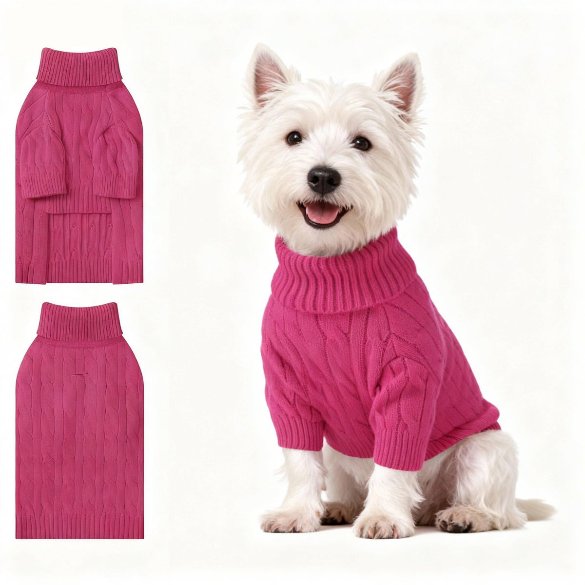 Hó Pêng-iú small dog thermal pullover hot pink knit for cozy winter warmth
