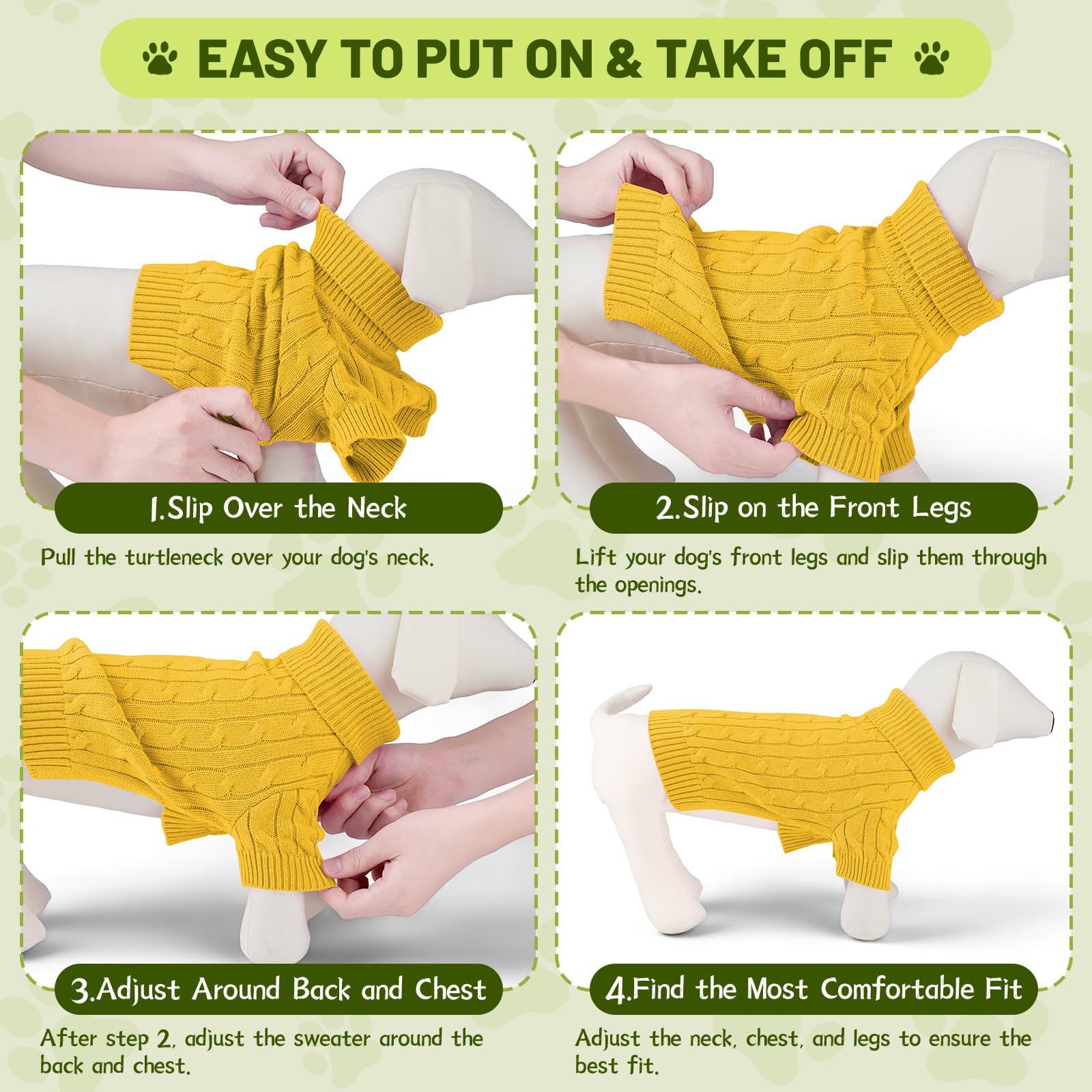 Ho Peng-iu yellow knit on dog keeps small breeds warm during daily outings