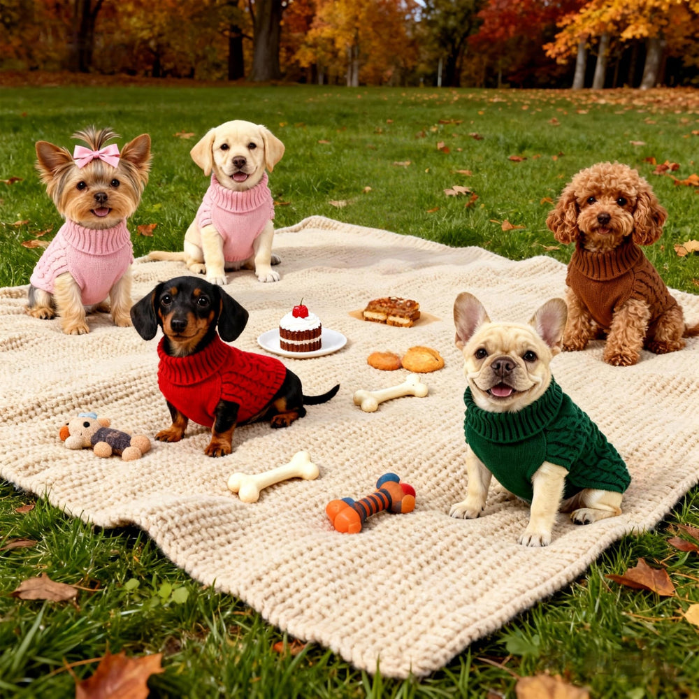 ho-pengiu dog sweater red model wearing presents stylish everyday wear