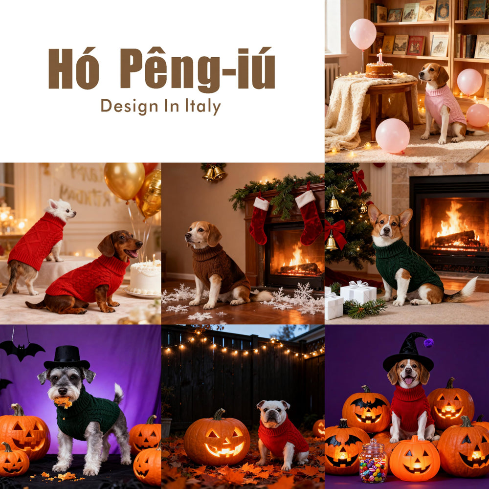 ho-pengiu dog sweater red neck detail shows high neck warmth