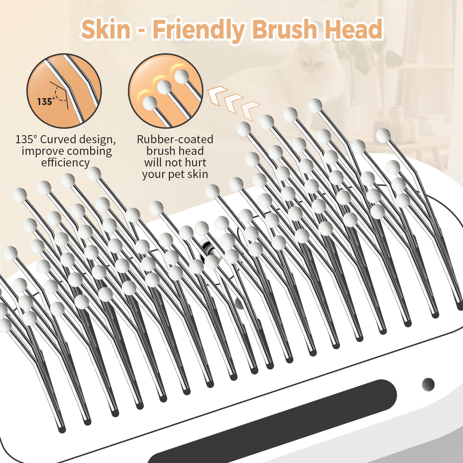 HOB4U Cat Steam Brush dual-head setup for drying and styling multiple coat types.