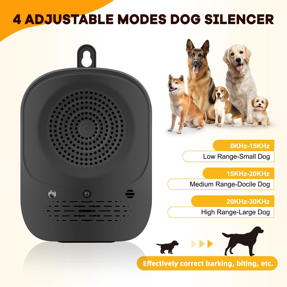 Hobychild four-modes bark-control dial image highlights customizable training options.