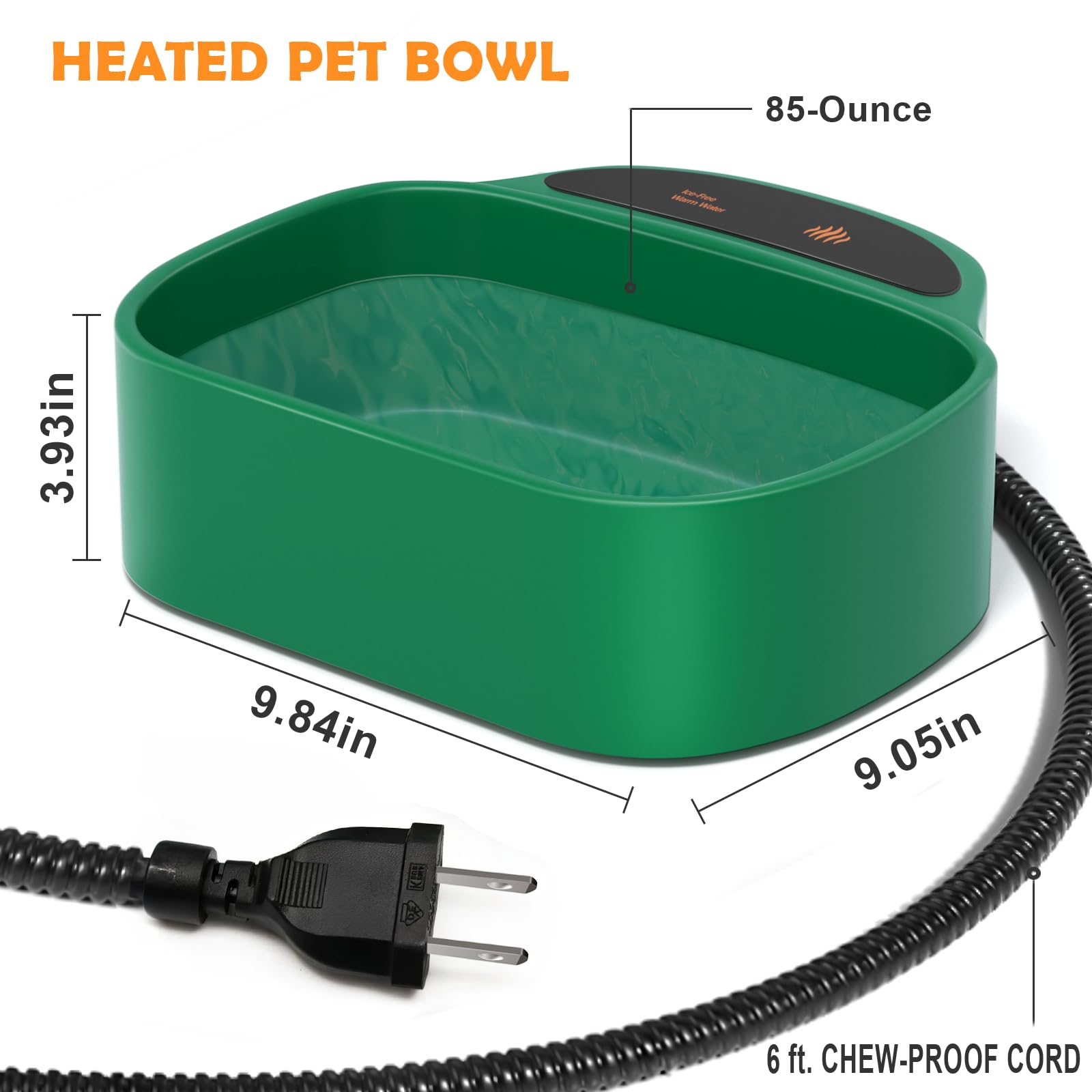 hodzumrac heated water bowl 35w heater inside steady water temperature for outdoors