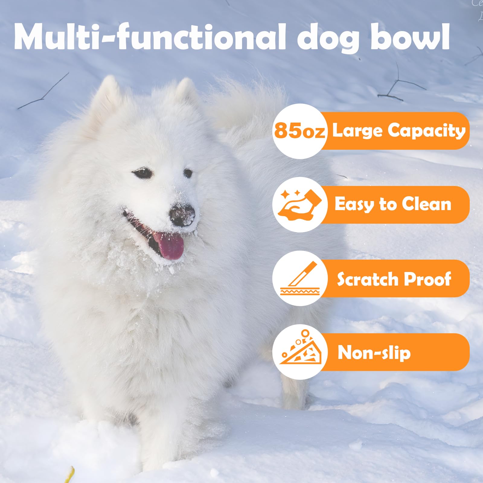 hodzumrac heated water bowl scratch-resistant design easy wipe-clean and refill