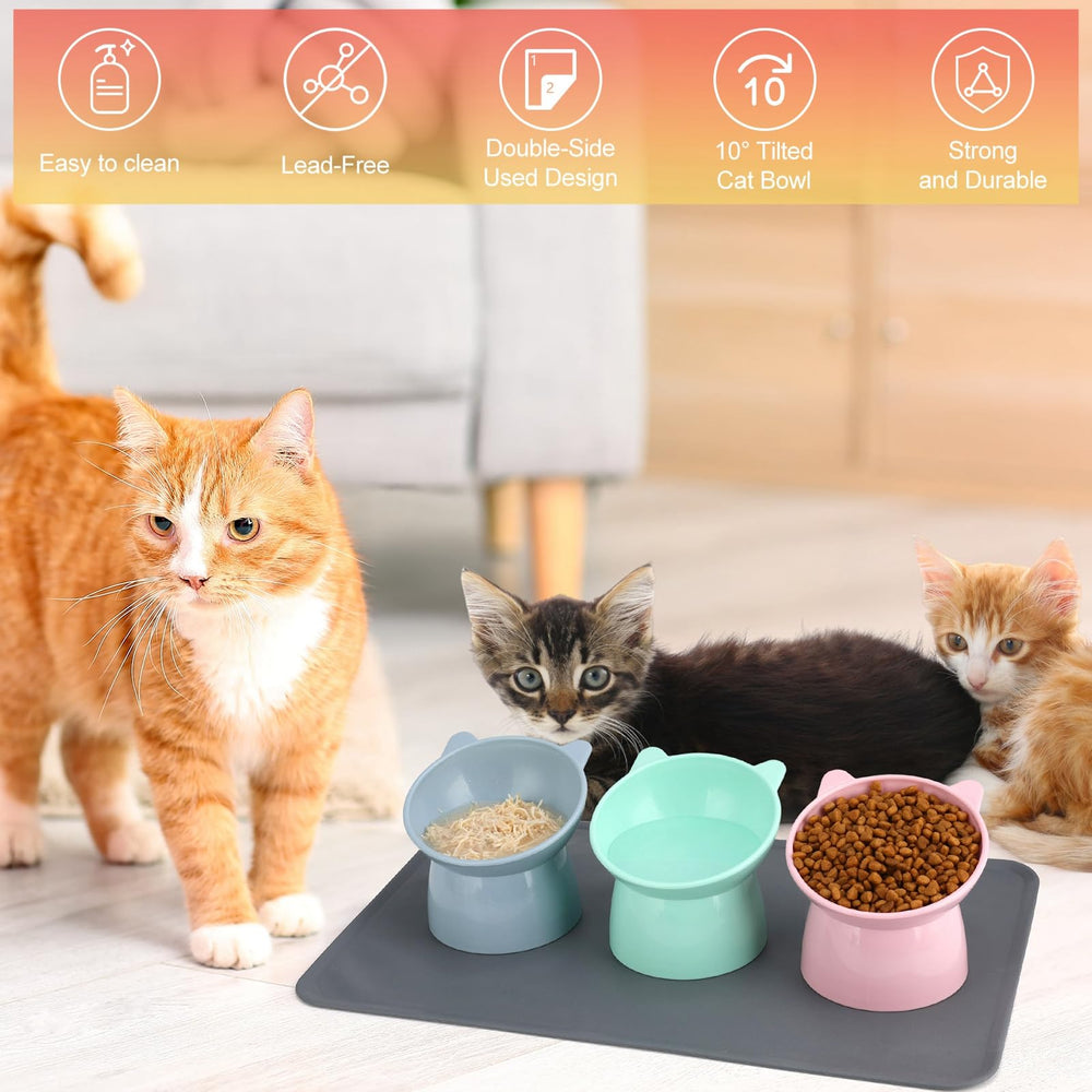 Hoemwarm colorful set in action adds cheerful ambiance to your pet's dining area.