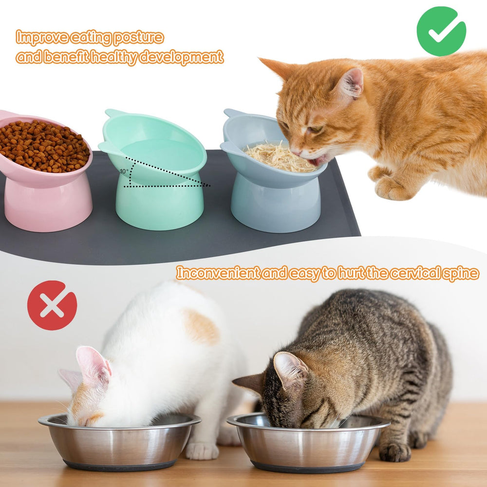 Hoemwarm three-bowl set supports households with multiple cats and varied meals.