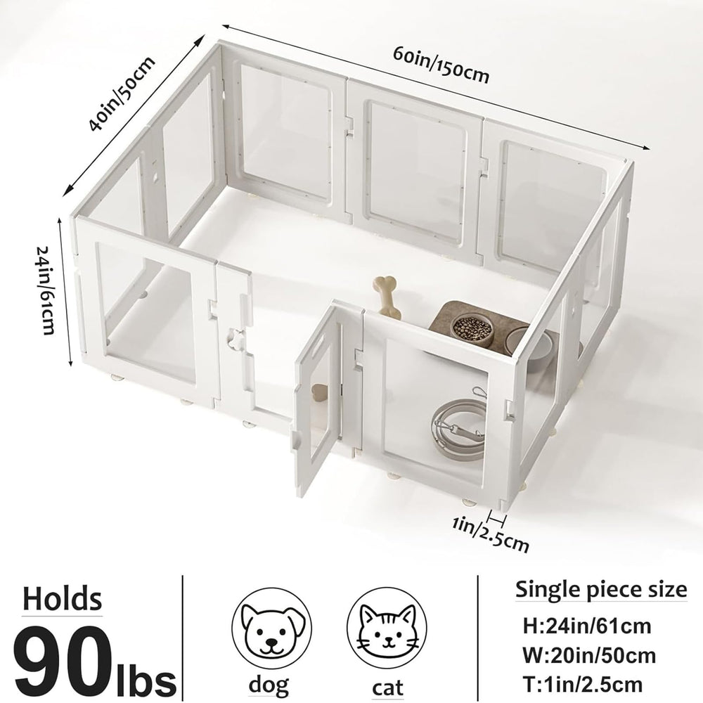 Hoencraft clear panel dog playpen provides open visibility to help calm pets