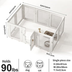 Hoencraft clear panel dog playpen provides open visibility to help calm pets